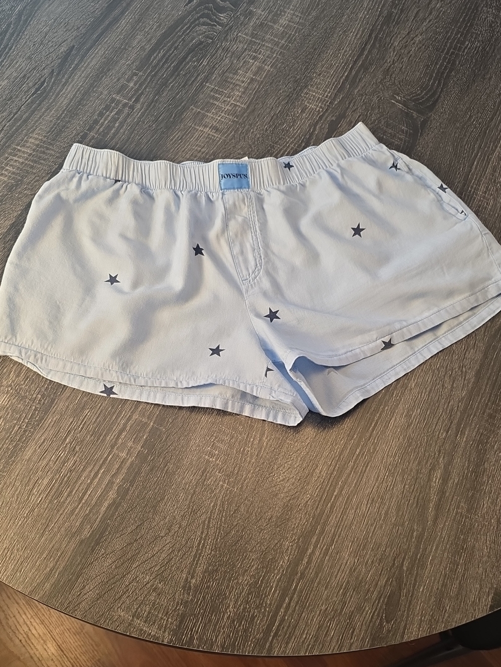 Light Blue Star-Print Lounge Shorts by Joyspun